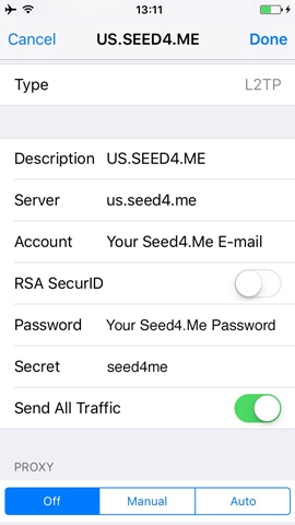 How to setup L2TP VPN on iPhone - Step 2 How to setup L2TP VPN on iPhone - Step 2